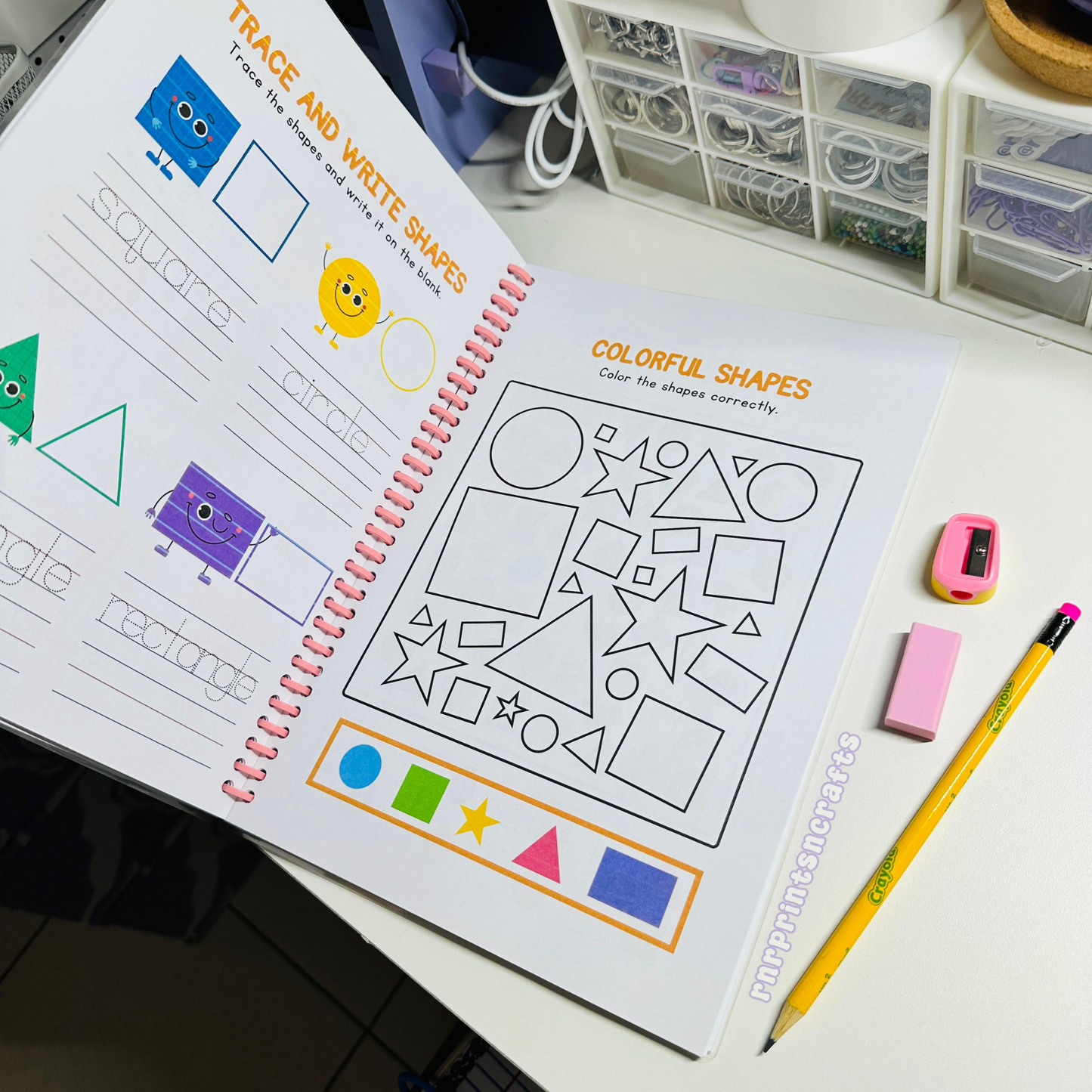 Tracing & Coloring Workbook for Kindergarten