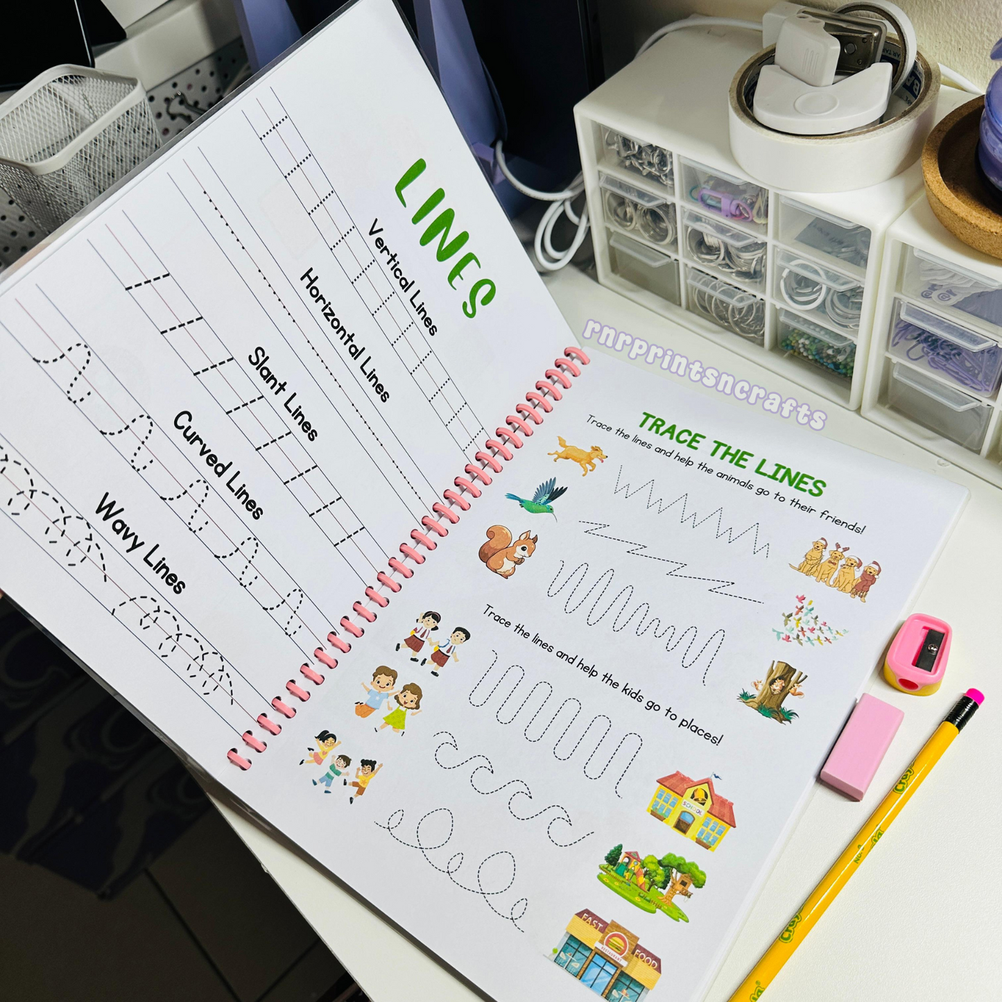 Tracing & Coloring Workbook for Kindergarten