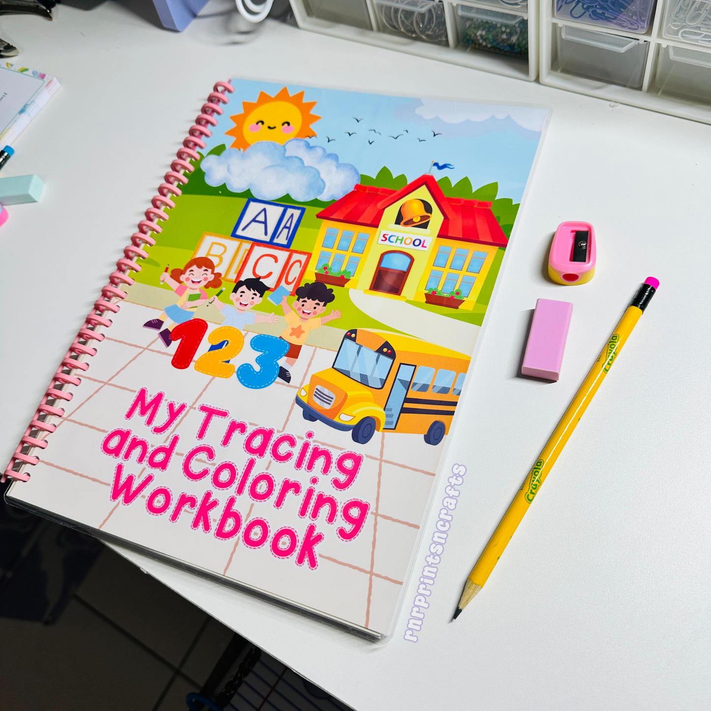 Tracing & Coloring Workbook for Kindergarten