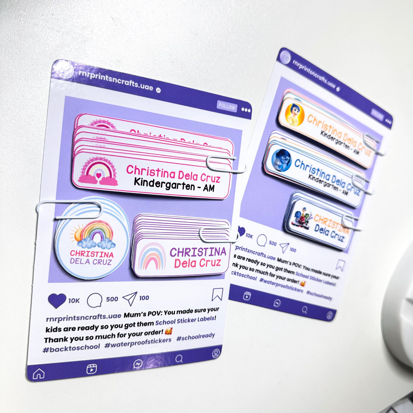 School Sticker Labels