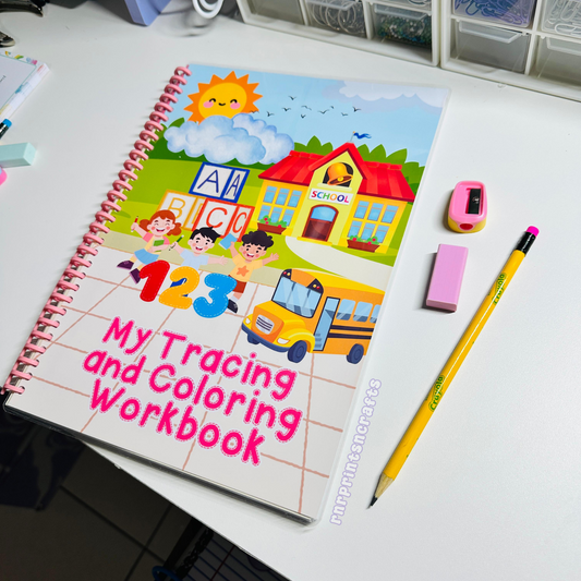 Tracing & Coloring Workbook for Kindergarten