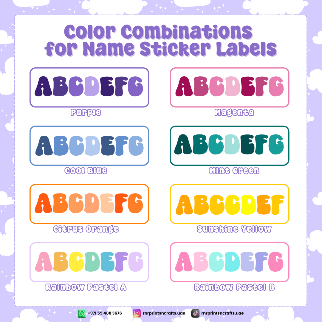 Stationery Name Sticker Labels