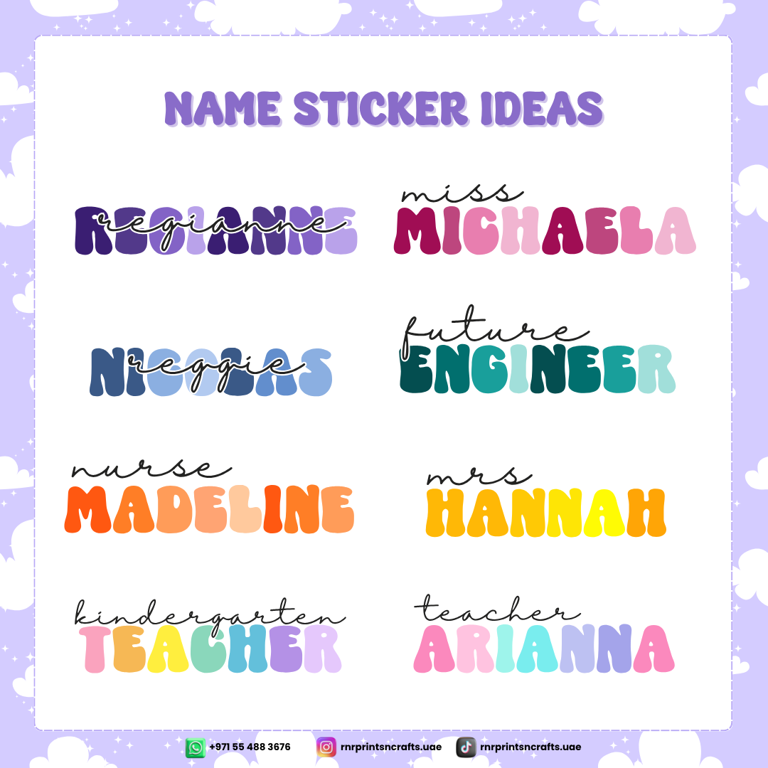 Stationery Name Sticker Labels